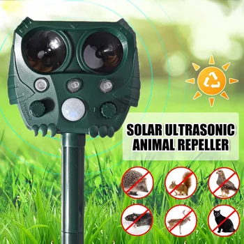 

Solar Power Outdoor Ultrasonic Solar Pest Repeller Animal Mouse Repeller PIR Sensor Garden Bird Cat Dog Repellent Hunting Decoy