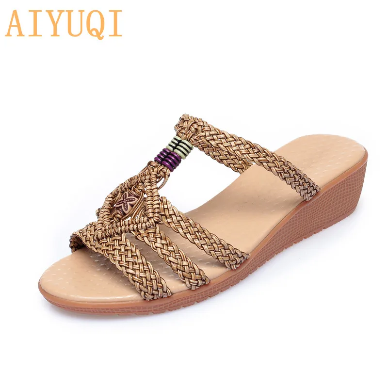 

AIYUQI 2020 Summer New Women's Slippers Fashion Boho Wind Slippers Female Big Size National Wind Shoes Women