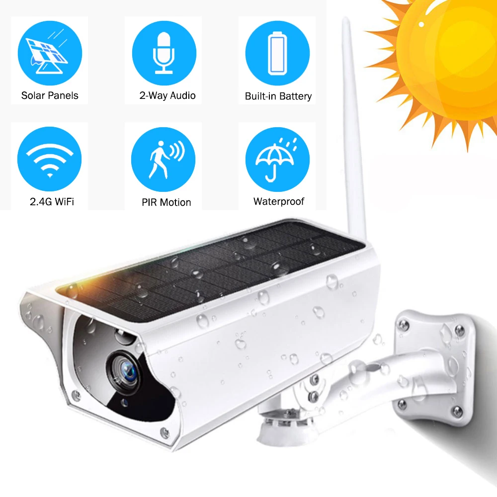 Солнечная панель WIFI камера 1080P HD Беспроводная ip открытый IP67 Водонепроницаемый 2MP