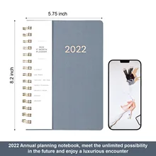 

A5 2022 Diary Weekly Planner Agenda Spiral Organizer Notebook Index sticker Goals Habit Schedules Stationery School Supplies