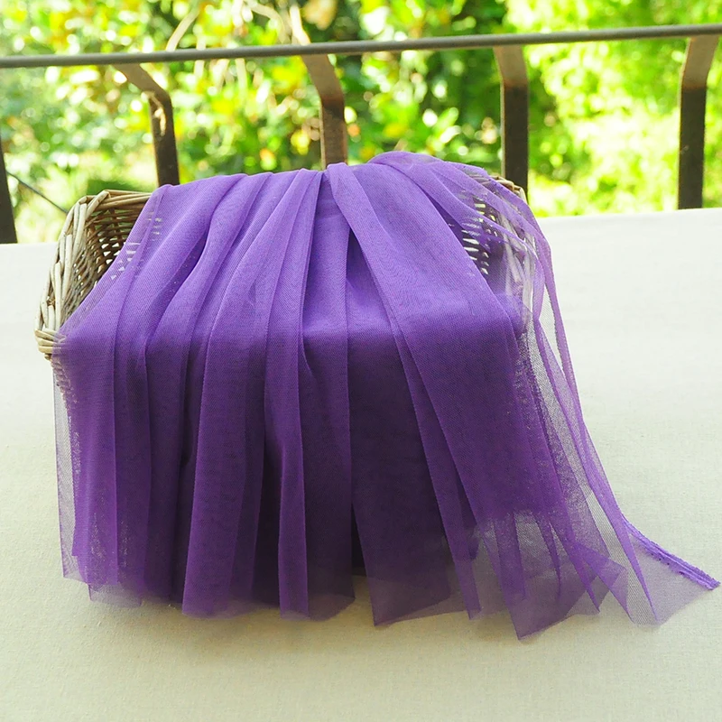 Длина = 1 метр Ширина = 150 см сетчатая лента платье своими руками одежда занавес швейная ткань свадебное Рождественское украшение белая кружевная отделка - Цвет: Фиолетовый