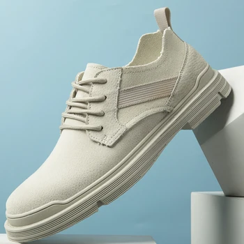 

Spring/Autumn Men Fashion Shoes Natural Leather Working Shoes Mens Brand Youth Casual Shoes Comfortable Walking Shoes For Men