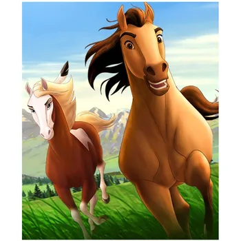 

Needlework, DIY cross-stitch,Spirit-Stallion of the Cimarron embroidery kits, patterns chinese cross stitch printed on canvas