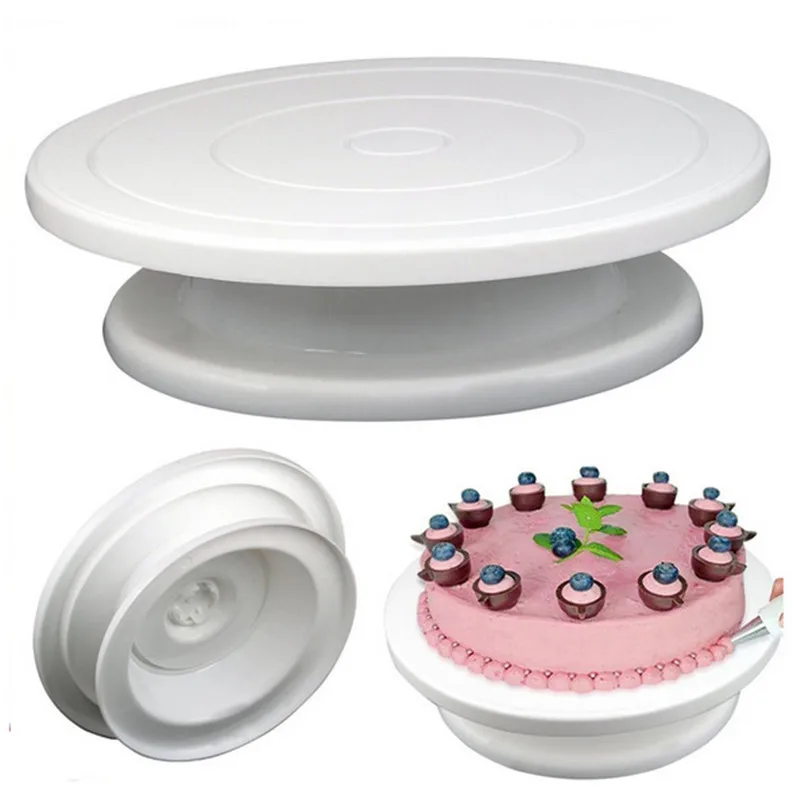 28 см пластиковый поворотный стол для торта вращающийся Противоскользящий виниловый стол для украшения торта вращающийся стол для торта круглая подставка для торта кухонные инструменты для выпечки