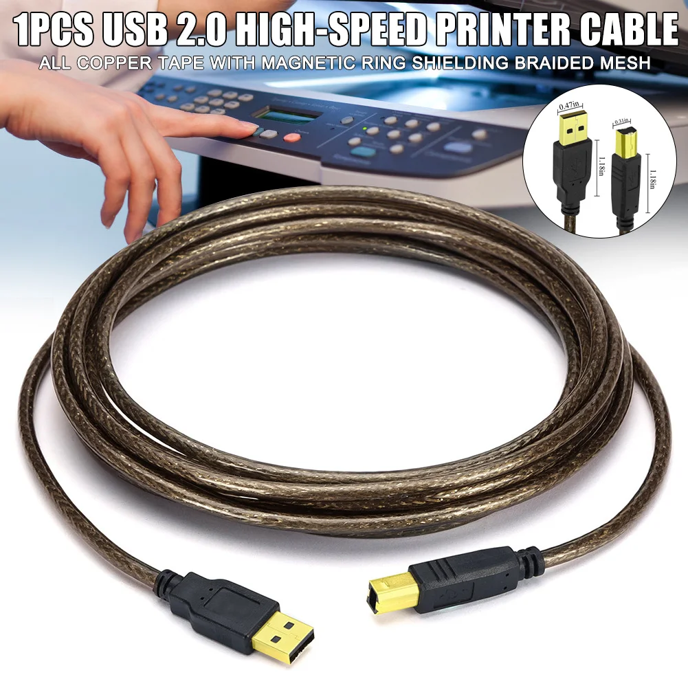 Extension Printer Cable USB 2.0 A Male to B Male Computer Wire Cable
