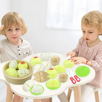 

Hot Sale Infant Baby Boy Girl Earnestly Steamed Stuffed Bun Shape Cut Prentend Toy Set Children Cut Toys House Kitchen Group