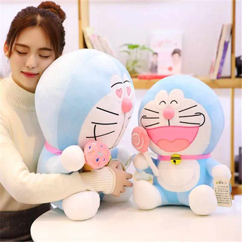Hot Sale Cartoon Anime Doraemon Doraemon Plush Toy Stuffed Animal Doll Ice Cream Doraemon Pillow Decoration Doll Cushion Gift