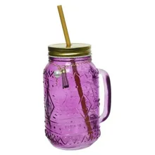 Банка для напитков с соломинкой, 450 мл