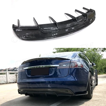 

Carbon Fiber Rear Bumper Diffuser Lip Spoiler for Tesla Model S 70D P85D 90D P100D Sedan 4 Door