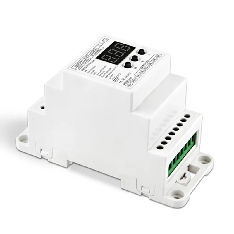 BC-835-DIN-RJ45 5A * 5CH DIN Rail PWM постоянное напряжение светодиодный DMX512 декодер с разъемом