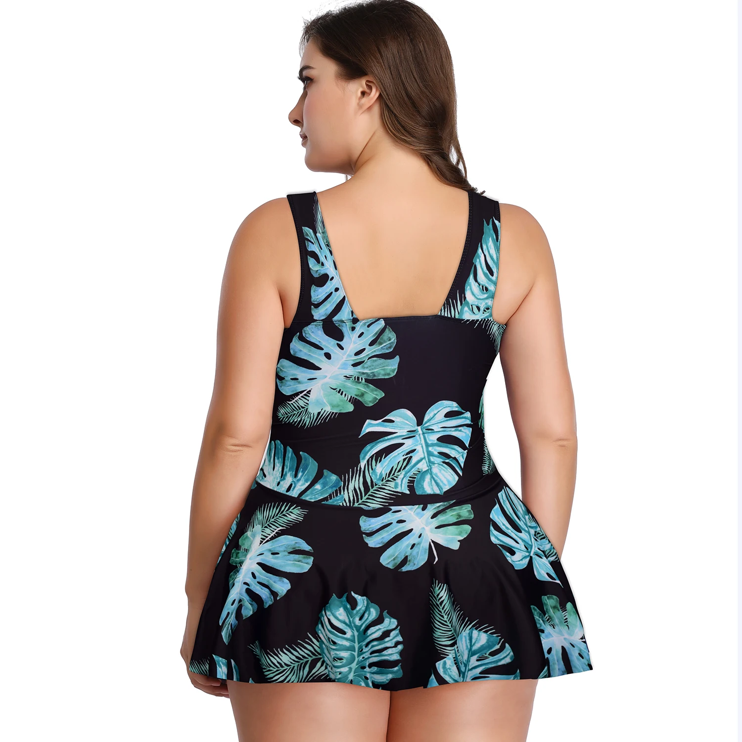 Women's Swimwear Fat Oversized Dress Beach Large Size Loose Printed Swimsuit Fat Bikini Set mesh bathing suit cover up