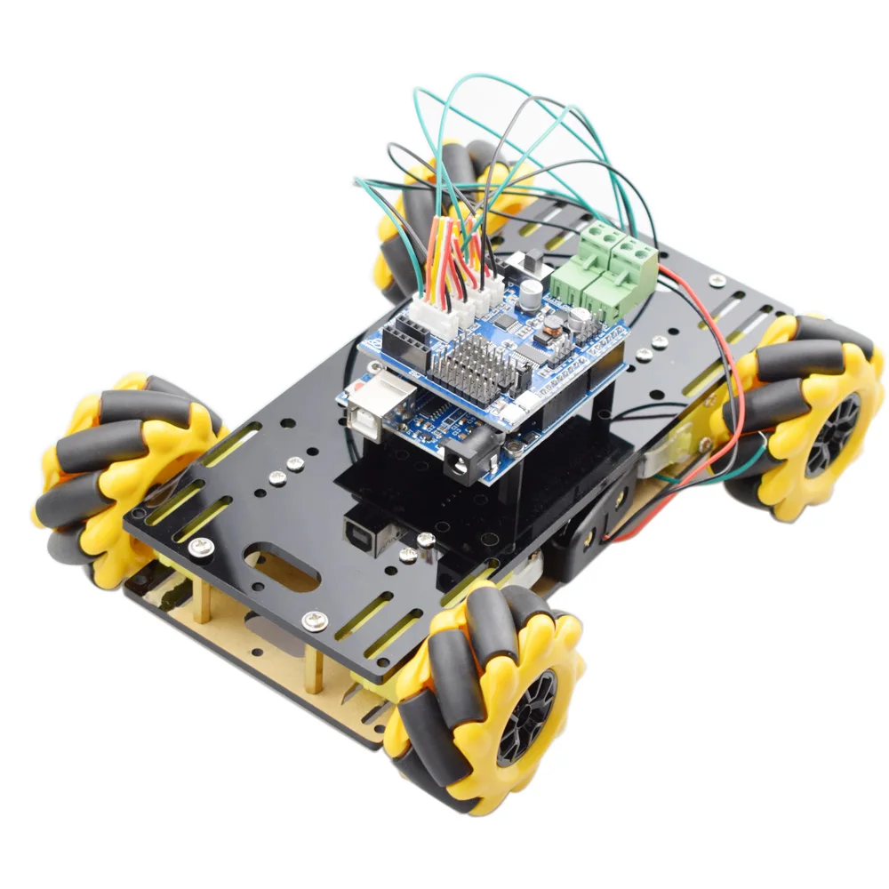 New Style Mini Arduino RC Mecanum Wheel Omni Robot Car Chassis Kit with TT Motor for Raspberry Pi Mixly Scratch Program STEM Toy afbeelding