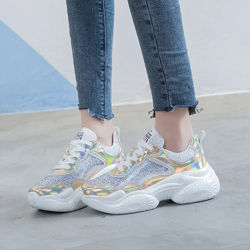 

Woman Platform Shoes Flats Fashion Casual Sneakers Soft BIingbling Shoes for Women Zapatos De Mujer Schoenen Vrouw Dropshipping