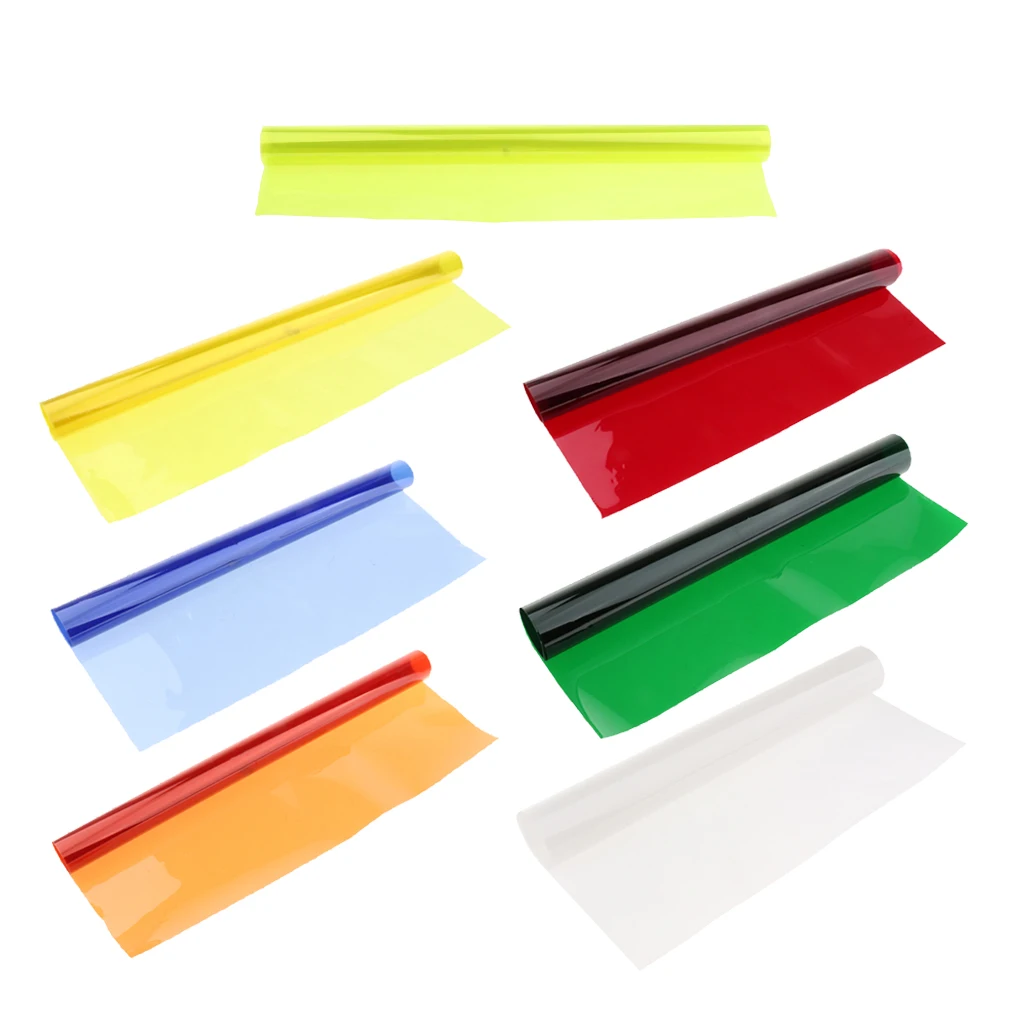 7 Pack 15.7 x 9.6 in/ 40 x 50 cm Color Correction Gels, Color Gel Filter Film Gel Sheet for Video Light Studio Flash Strobe