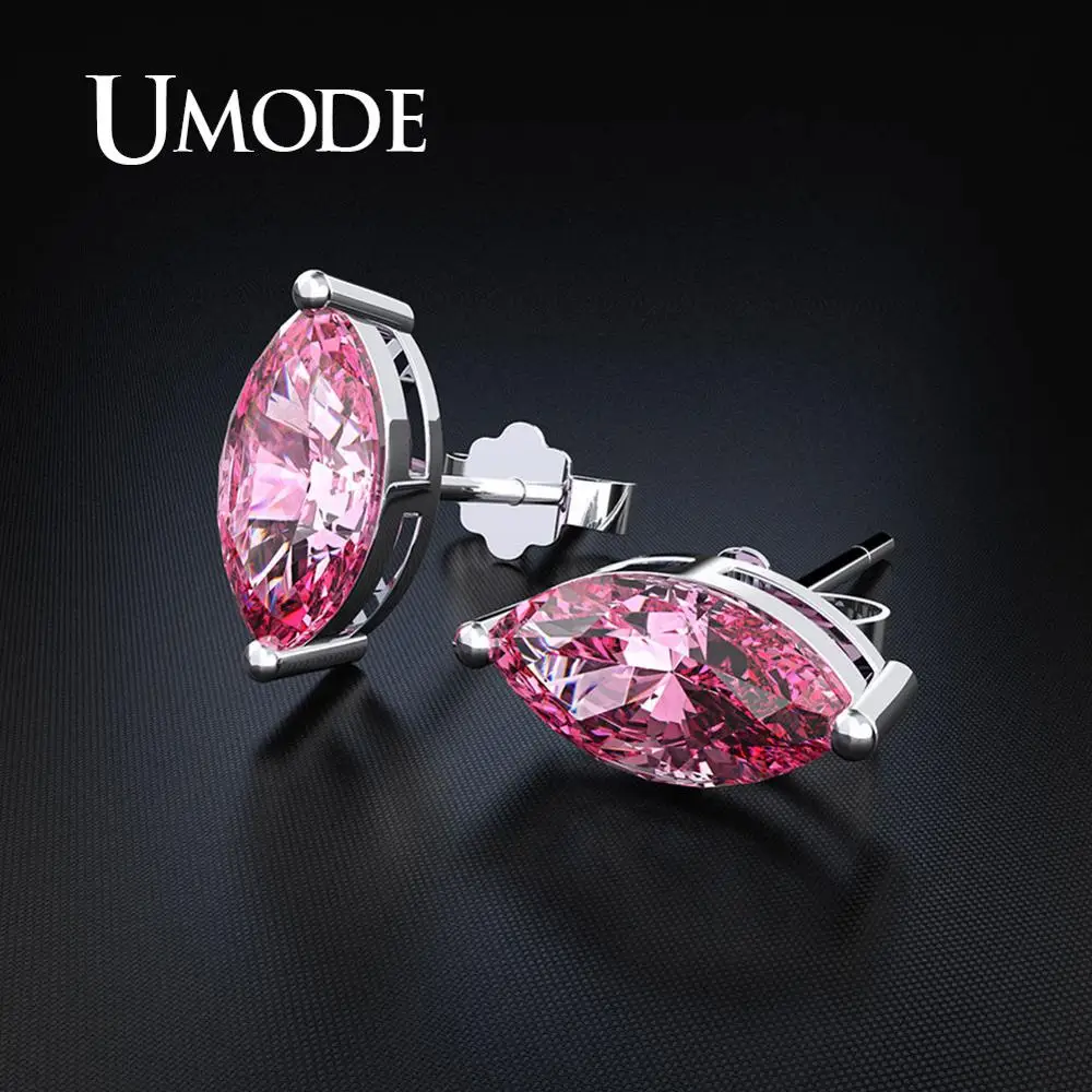 UMODE серьги-гвоздики на подушке, маленькие простые серьги-гвоздики для девочек, модные циркониевые Женские ювелирные аксессуары, роскошные брендовые ювелирные изделия UE0596