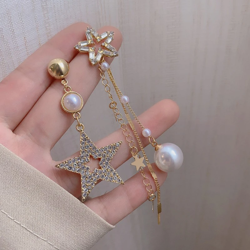 2021 Fashion Long Women's Retro Tassel Earrings Butterfly Stars Pearl Bridal Accessories Pendant | Украшения и аксессуары