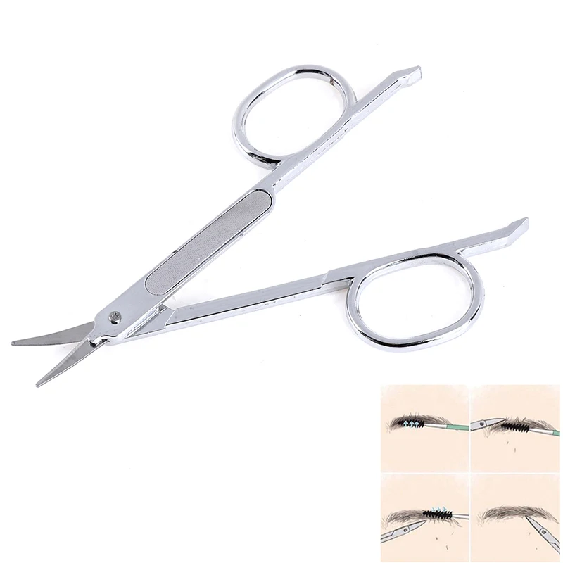 Stainless Steel Nose Hair Scissors Beard Eyebrow Facial Hairs False Eyelashes Trimmer Scissors Sharp Edge Blades