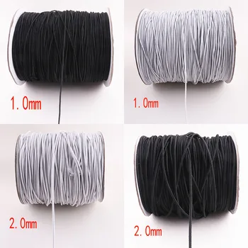 

1.0/2.0mm Black/white High-Quality Round Elastic Band Round Elastic Rope Rubber Band Elastic Line For DIY Sewing Accessories