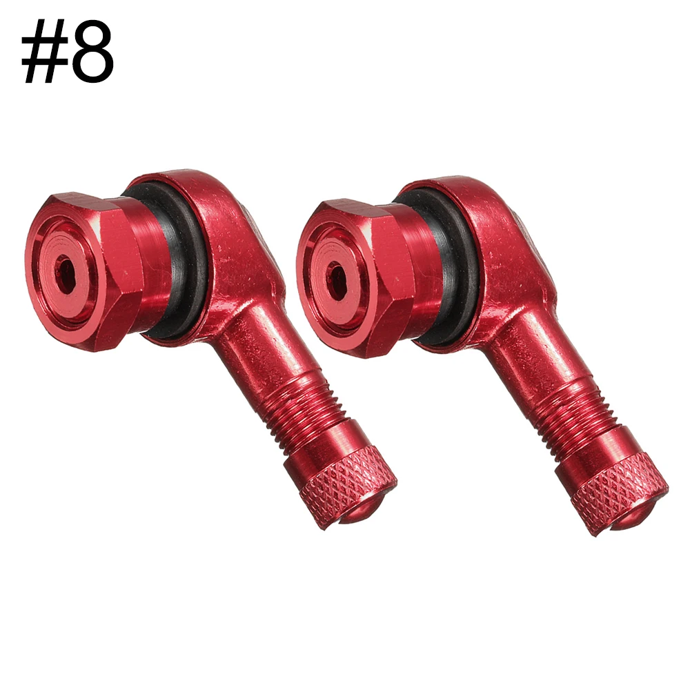 Aluminum Alloy 90° Angle Motorcycle Valve Stem Set with Tubeless Caps (2-Piece)