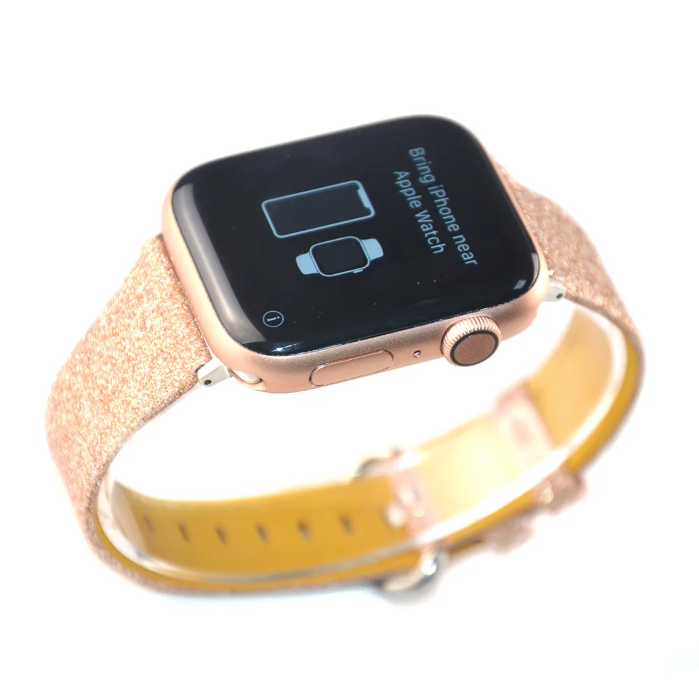 Высококачественный сменный ремешок для часов Apple Watch 5 4 ремешок 44 мм 40 мм модный кожаный ремешок для iWatch 3 2 1 42 мм 38 мм