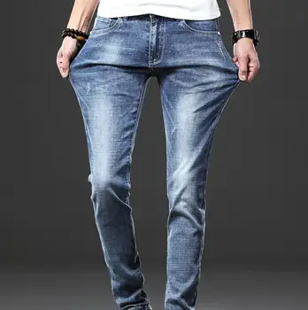 

New 2020 Pants men's spring and autumn new straight stretch slim feet pants maa1 casual men's jeans WS801-WS821