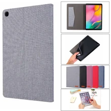 2 в 1 откидная подставка pu+ Мягкий защитный чехол для samsung Tab A 10,1 дюймов T510 T515 деловая тканевая крышка Чехол+ пленка