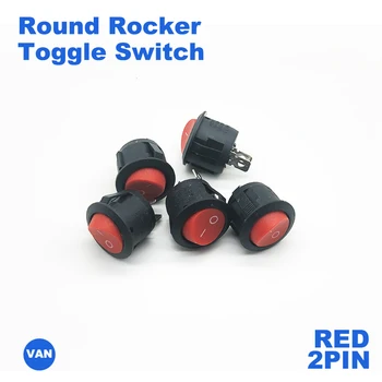 

FREE SHIPPING 2PIN Red ON/OFF 6A/250V Round Rocker Toggle Switch 1/10/20PCS Black White Plastic Push Button Switch