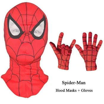 

Superhero Spider Man Mask Gloves Adult Kids Full Headwear Masks Halloween Mask Hood Cosplay Costume Children Party Birthday Gift