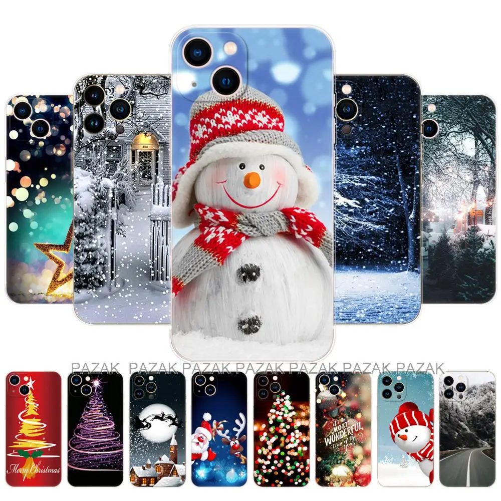 Per Iphone 13 Custodia Per Iphone 13 Mini Custodia Per Iphone 13 Pro Max Cover Per Telefono Per Apple Iphone 13Pro Albero Di Neve Di Natale Capodanno