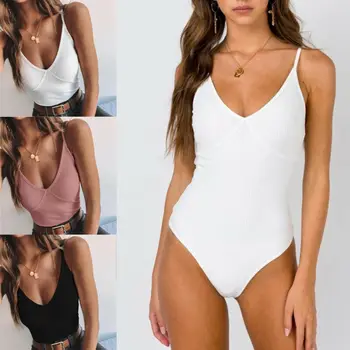 

Women Lady Sexy Sleeveless Romper Jumpsuit Stretchy Bodysuit Club Bodycon Blouse