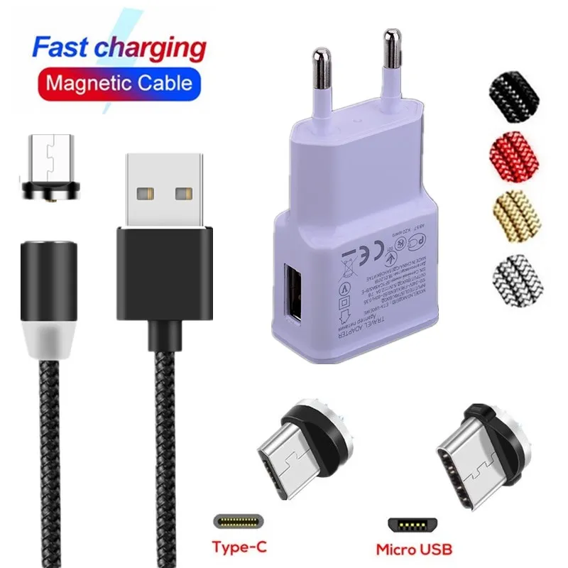Магнитный кабель Micro USB Type C зарядный для Samsung Charger S10E S20 S9 J4 NOTE 10 Plus 8 9 J7 J5 A7 2018