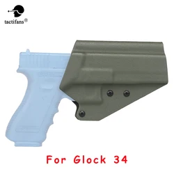 OWB Kydex Hunting Glock 34 Tactical Holster Paddle Mounted Adjustable Retention For Airsoft G34 Pistol Paintball Accessories