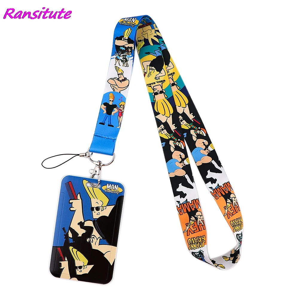 Ransitute R1806 Cartoon Strong Man Lanyard Card ID Holder Car KeyChain 