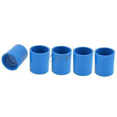 

40 Inner Dia Straight PVC Coupler Pipe Connector Tube Joiner Blue 5 Pcs