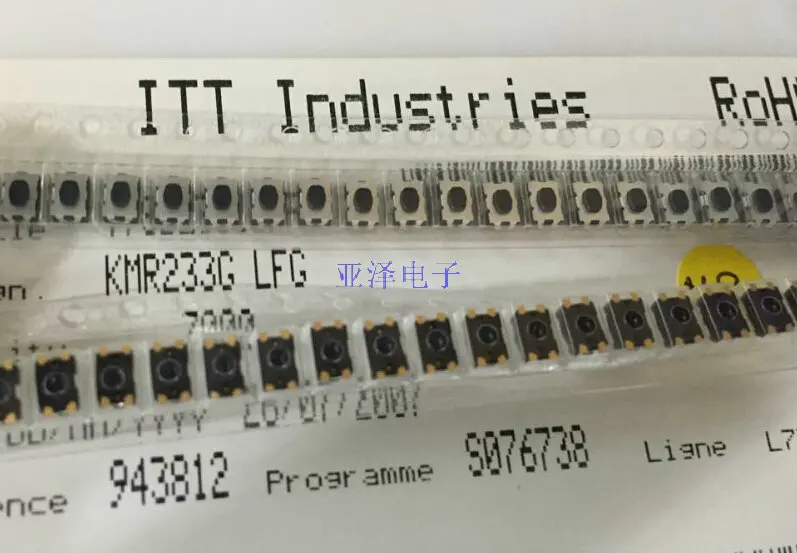 

20PCS/LOT American ITT original KMR233G SMD touch switch, 4.6*2.8*1.9 patch button, gold-plated feet