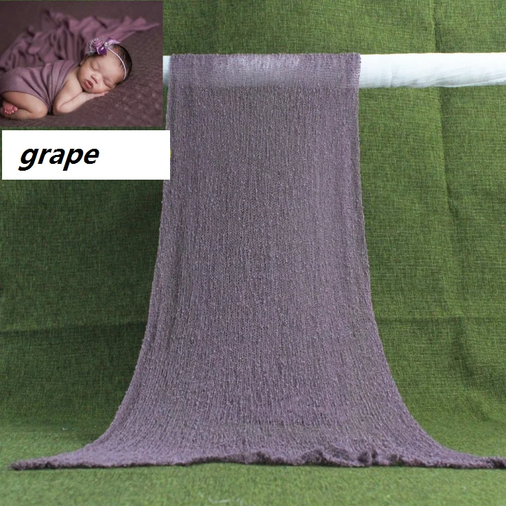 grape Реквизит для фотосессии новорожденных; хлопковая обертка для новорожденных; растягивающееся детское одеяло; фотосессия для младенцев - Цвет: grape