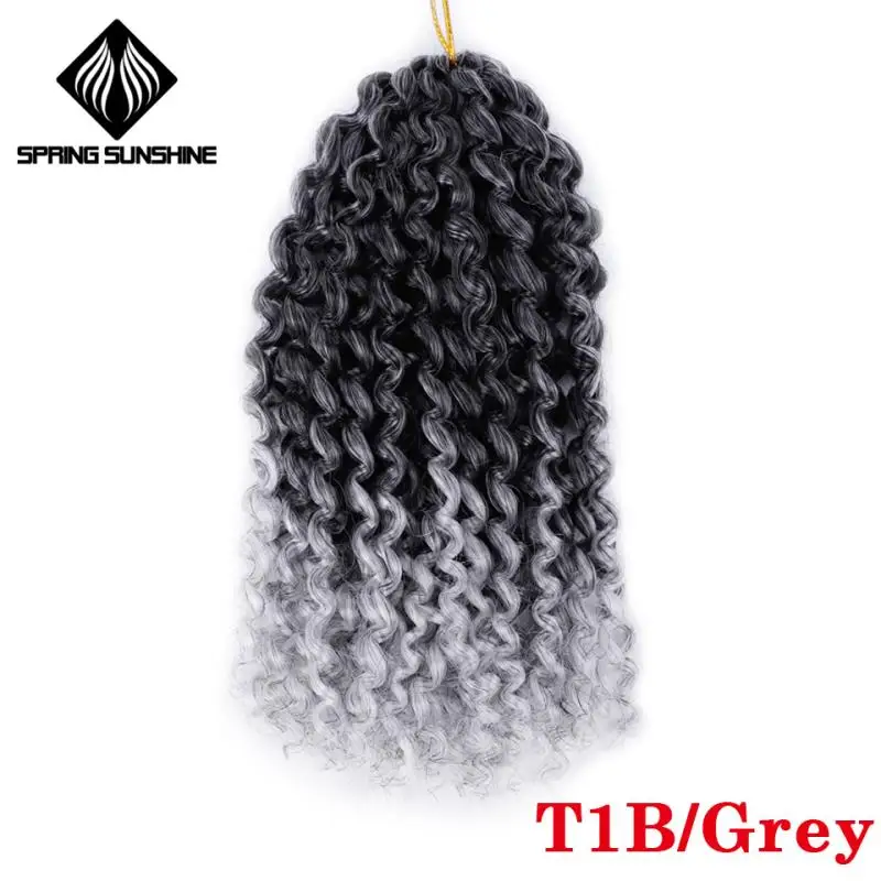 # Серый Весеннее солнце 8 дюймов 1 шт. 30 г кудрявые вьющиеся марли косы Ombre волосы крючком синтетические плетеные плетение волос для женщин - Цвет: # Серый