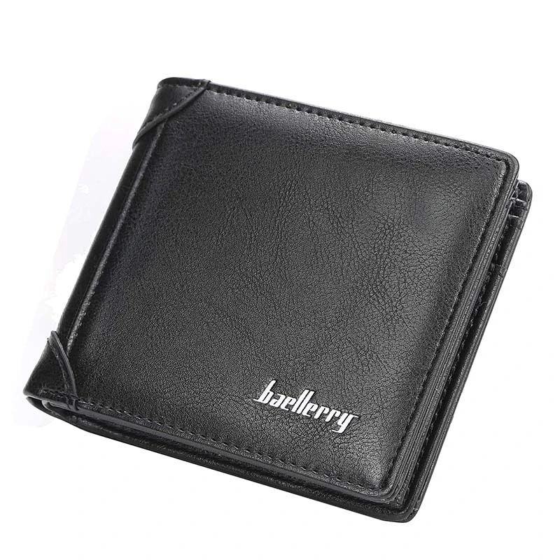 Baellerry мужской кошелек многофункциональный ультра-тонкий короткий кошелек ретро внешней торговли мульти-карты пакет - Цвет: black S