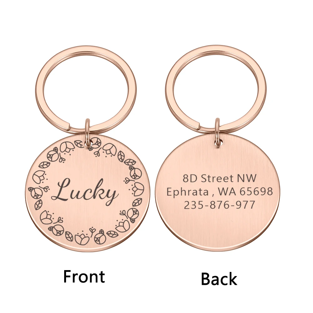 Personalized Cats Collar Harness Dog ID Tags Free Engraving Dogs Chain Name Plate Number Address Puppy Pet Supplies DropshippingFree Engraved Pet Dog ID Tag Personalized Cat Puppy ID Tag Pet Dog Collar Accessories Custom Dogs Anti-lost Name Tags Pendant dog collars engraved buckle Dog Collars