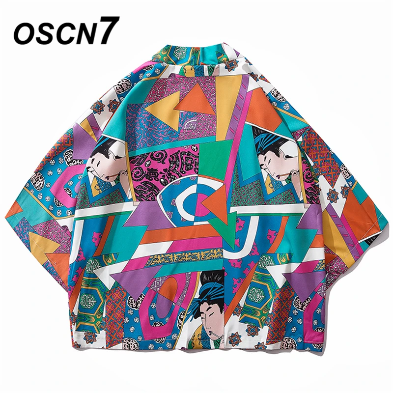 OSCN7, кимоно, кардиган, рубашка, мужская, уличная,, Корея, рукав три четверти, пальто, рубашки, harujku, мужская рубашка, 8805