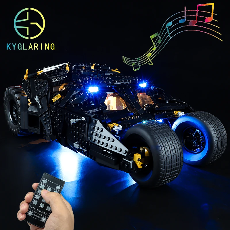 Kyglaring Set Di Illuminazione A Led Giocattoli Fai Da Te Per La Costruzione Di Blocchi Tumbler Batmobile 76240 (Solo Kit Di Luce Incluso)