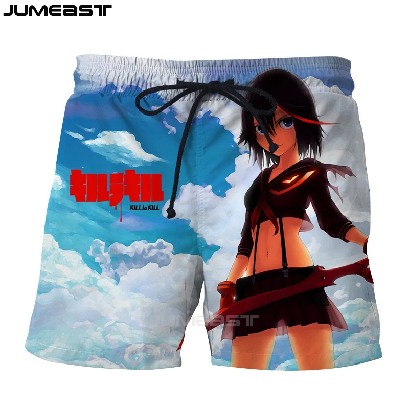 Бренд Jumeast мужские/женские шорты с 3D принтом аниме Kill La Kill, летние быстросохнущие пляжные повседневные спортивные штаны, короткие штаны - Цвет: 05