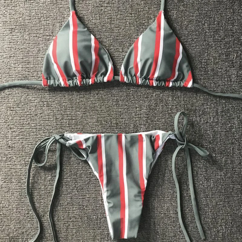 vertical striped bikini