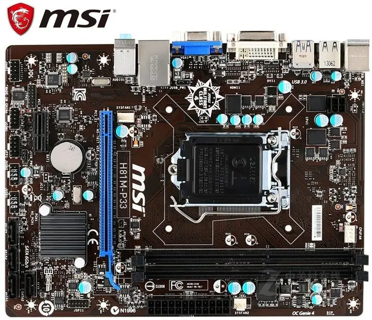 MSI H81M-P33 оригинальная материнская плата LGA 1150 DDR3 б/у на продажу | Компьютеры и офис