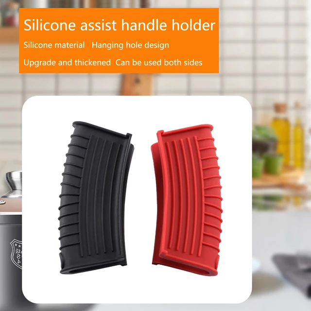 Silicone Hot Handle Holder Cover Set Assist Pan Handle Sleeve Potholders Cast  Iron Skillets Handles Grip Covers - AliExpress