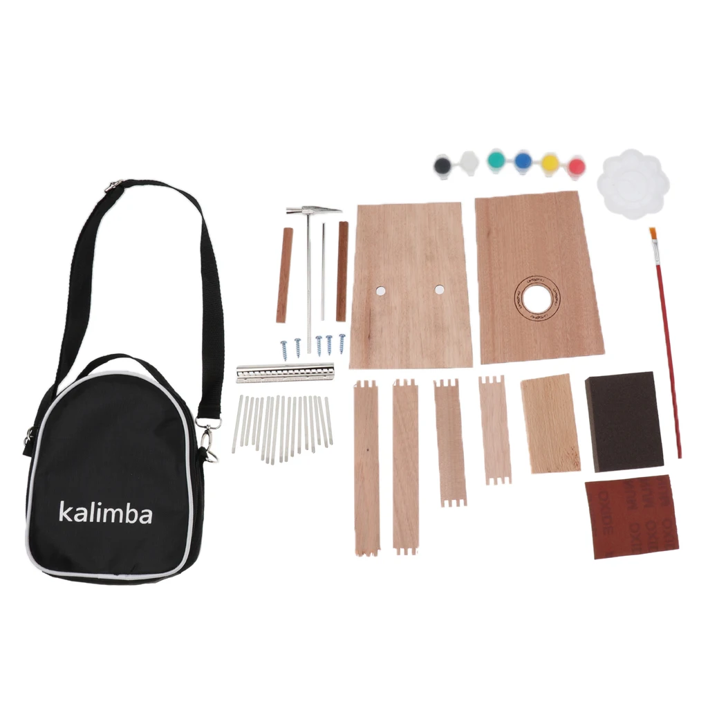 1 компл. 17 ключ калимба DIY Kit незавершенный большой палец пианино Mbrimba с сумкой