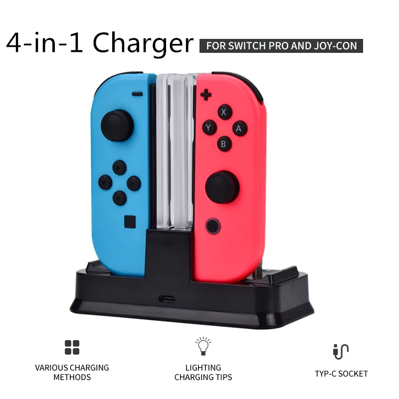 RETROMAX 4-в-1 стенд Зарядное устройство Для nintendo переключатель Joycon/nintendo переключатель Pro геймпад Зарядное устройство три метода для NS joy-con и Pro