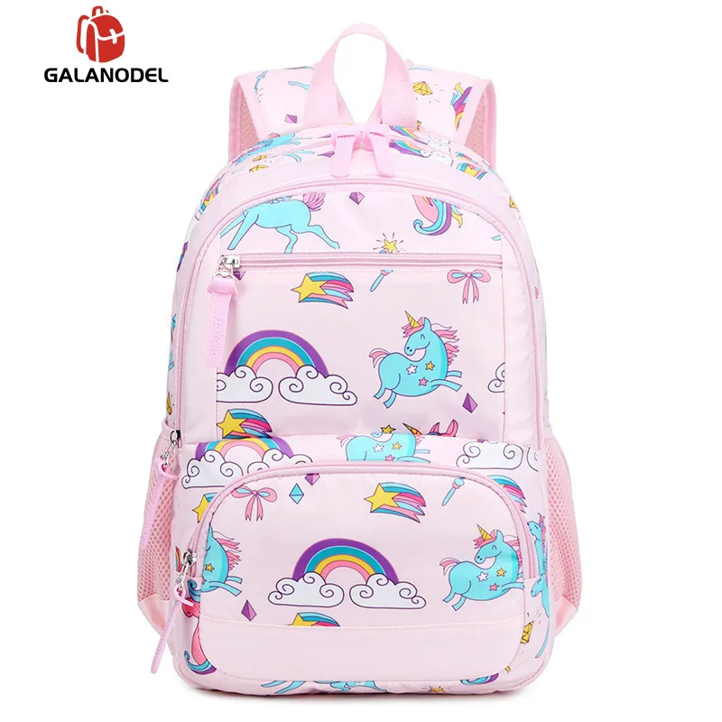 

Cartoon Cute Animal Bag Unicorn Multi-pocket Multi-function Double Backpack USB Interface Design Girls School Bags