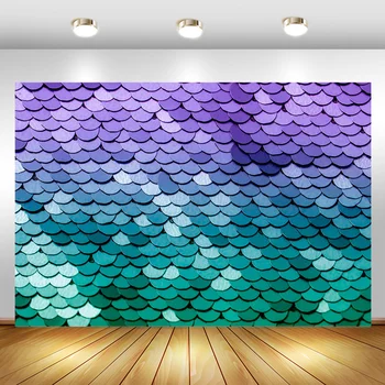 

MOCSICKA Photography Background Glittering Mermaid Scales Wedding Backdrop Birthday Baby Shower Purple Blue Photo Booth Props