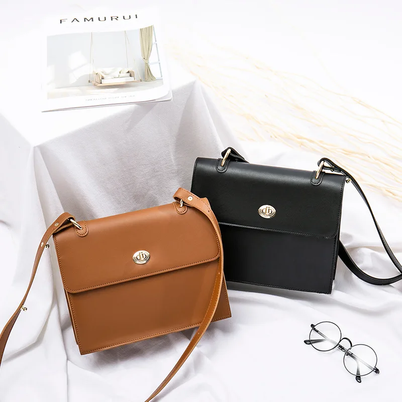 

Bag 2019 Autumn New Style Hong Kong Style Retro Women's Shoulder Square Sling Bag Simple Versatile Women's Briefcase